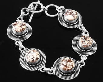 Wild Horse Bracelet  Natural Wild Horse Bracelet  Handmade Bracelet  Gemstone Bracelet  925 Sterling Silver Bracelet  Gift For Her / Him