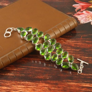 Peridot Bracelet, Handmade Bracelet, Bracelet, 925 Sterling Silver Bracelet, Gift For Her, Birthday Gift, Green Peridot