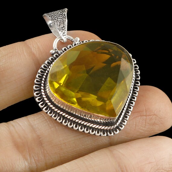 Lemon Pendant, Handmade Pendant, Vintage Pendant, 925