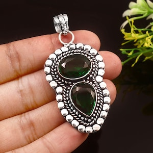 Green Tourmaline Pendant,Gemstone Pendant,Handmade Pendant,Tourmaline Pendant,925 Sterling Silver Pendant,Gift For Her,Christmas Gift