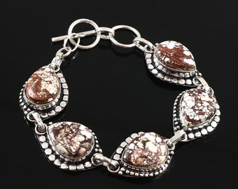 Wild Horse Bracelet  Natural Wild Horse Bracelet  Handmade Bracelet  Gemstone Bracelet  925 Sterling Silver Bracelet  Gift For Her / Him
