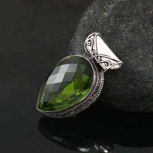 Peridot Pendant Green Peridot Handmade Pendant Gemstone Pendant Necklace 925 Sterling Silver Pendant Anniversary Gift Gift For Her / Him