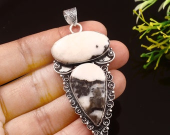 Natural White Buffalo Turquoise Pendant, Handmade Pendant,Pendant For Women, 925 Sterling Silver Pendant,Gift For Her, Birthday Gift