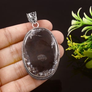 Dendritic opal pendant, handmade pendant, gemstone pendant,925 sterling silver pendant,gift for her/him, vintage pendant,birthday gift