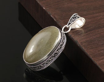 Picture jasper pendant handmade pendant necklace 925 sterling silver pendant gift for her women jewelry