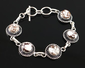 Wild Horse Bracelet  Natural Wild Horse Bracelet  Handmade Bracelet  Gemstone Bracelet  925 Sterling Silver Bracelet  Gift For Her / Him