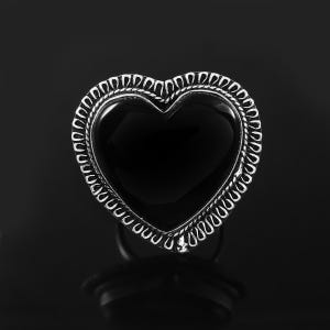 Black Onyx Ring,Statement Ring,Handmade Ring,Black Heart Gamestone Ring,925 Sterling Silver Ring,Gift For Her,Women Jewelry,Christmas Gift