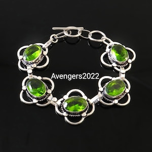 Peridot Bracelet, Handmade Bracelet, Bracelet, 925 Sterling Silver Bracelet, Gift For Her, Birthday Gift, Green Peridot