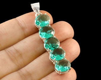 Green Tourmaline Pendant,Handmade Pendant,Gemstone Pendant,925 Sterling Silver Pendant, Anniversary Gift,Gift for Her,Women Pendant