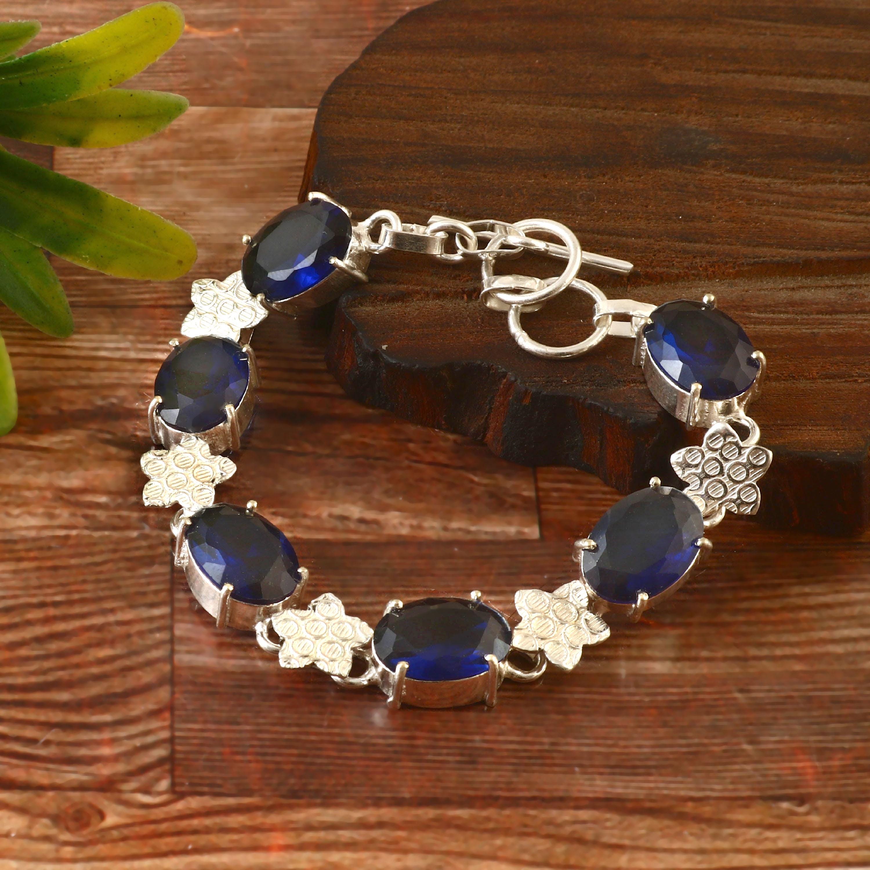 Ensemble de bijoux en argent sterling 925 fait à la main en onyx bleu