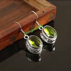 Peridot Earring,Handmade Earring,Green Peridot,Peridot Jewelry,925 Sterling Silver Earring,Gift For Her,Women Jewelry,Birthday Gift