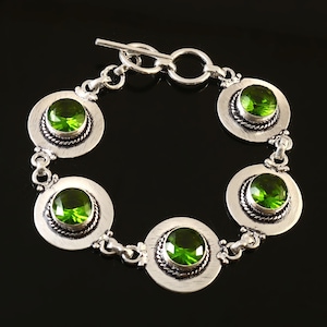 Peridot Bracelet, Handmade Bracelet, Bracelet, 925 Sterling Silver Bracelet, Gift For Her, Birthday Gift, Green Peridot Bracelet