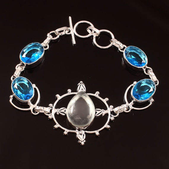 天然 ミスティック トパーズ ブレスレット レディース ピンクゴールド 加工 天然石 お守り 40代 50代 ブランド