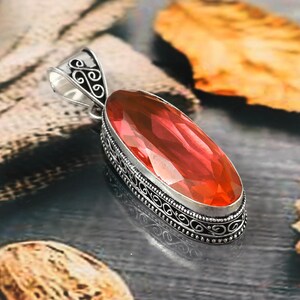 pink topaz  pendant,Gemstone Pendant,Handmade Pendant,Necklace,925 Sterling Silver Pendant,Gift For Her,Women Jewelry,Birthday Gift