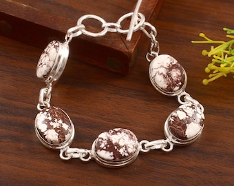 Wild Horse Bracelet  Natural Wild Horse Bracelet  Handmade Bracelet  Gemstone Bracelet  925 Sterling Silver Bracelet  Gift For Her / Him