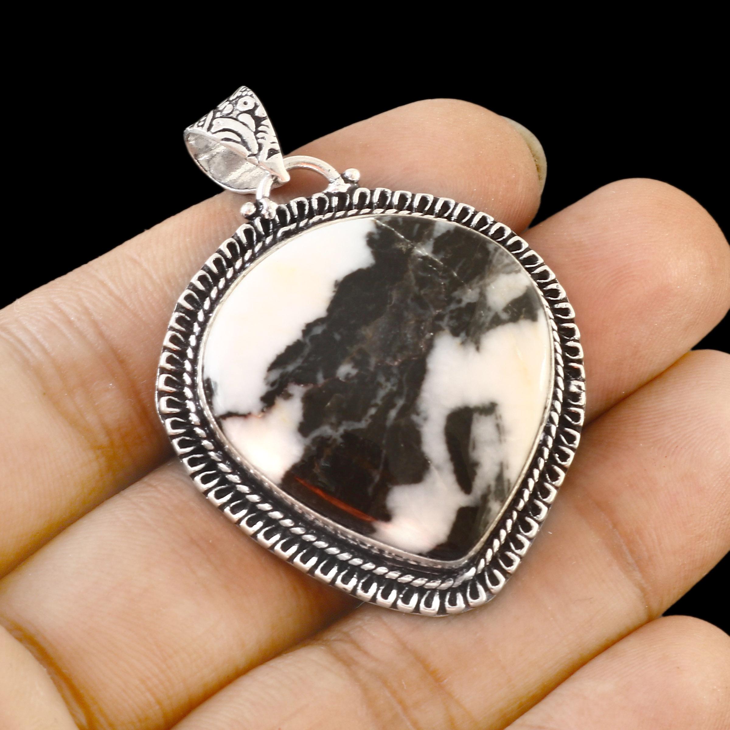 Natural Buffalo Turquoise Pendant,Handmade Pendant,Heart Shape Buffalo Pendant,925 Sterling Silver Pendant,Anniversary Gift,Gift For Her/Him
