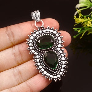 Green Tourmaline Pendant,Gemstone Pendant,Handmade Pendant,Tourmaline Pendant,925 Sterling Silver Pendant,Gift For Her,Christmas Gift