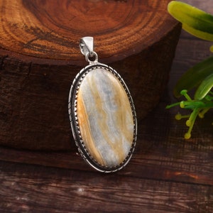 Blue Scheelite Pendant,Natural Gemstone Pendant,Antique Jewelry,Handmade Boho Jewelry Pendant,925 Sterling Silver Pendant,Birthday Gift
