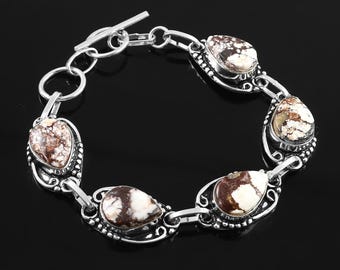 Wild Horse Bracelet  Natural Wild Horse Bracelet  Handmade Bracelet  Gemstone Bracelet  925 Sterling Silver Bracelet  Gift For Her / Him