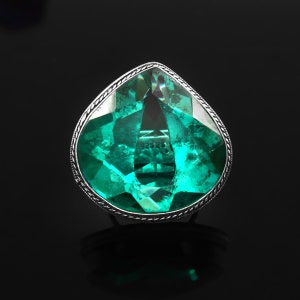Tourmaline Ring,Statement Ring,Handmade Ring,Green Gemstone Ring,925 Sterling Silver Ring,Gift For Her,Birthday Gift, Anniversary Gift