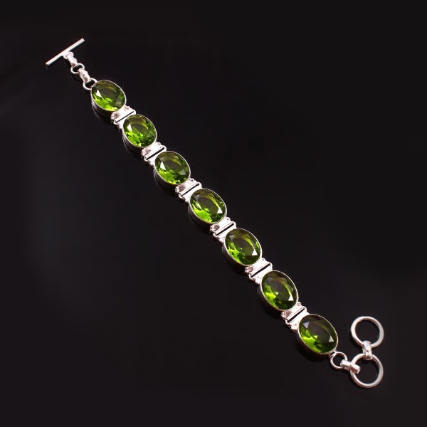 Peridot Bracelet, Handmade Bracelet, Bracelet, 925 Sterling Silver Bracelet, Gift For Her, Birthday Gift, Green Peridot