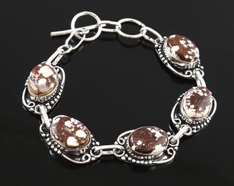 Wild Horse Bracelet  Natural Wild Horse Bracelet  Handmade Bracelet  Gemstone Bracelet  925 Sterling Silver Bracelet  Gift For Her / Him