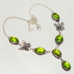 Peridot necklace,handmade necklace,gemstone necklace,gift for her,women jewelry,925 sterling silver pendant