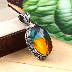 Vintage Doublet Tourmaline Pendant  Handmade Pendant  Gemstone Pendant  925 Sterling Silver Pendant  Gift For Her / Him  Anniversary Gift