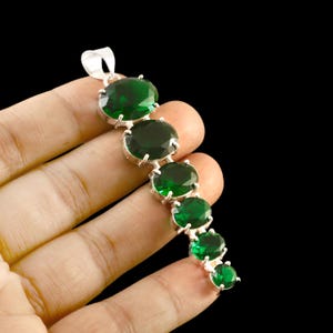 Tourmaline Pendant,Green Gemstone Pendant,Handmade Pendant,925 Sterling Silver Pendant,Men&#39;s Pendant,Anniversary Gift,Birthday Gift