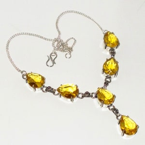 Citrine Necklace,Yellow Citrine, Handmade Necklace, 925 Sterling Silver Necklace,Gift For Her, Necklace Jewelry, Women Jewelry