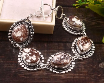 Wild Horse Bracelet  Natural Wild Horse Bracelet  Handmade Bracelet  Gemstone Bracelet  925 Sterling Silver Bracelet  Gift For Her / Him