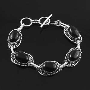 Black onyx bracelet, handmade bracelet, onyx bracelet,gift for her,925 sterling silver bracelet,anniversary gift