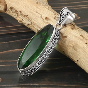 Green Tourmaline Pendant,Gemstone Pendant,Handmade Pendant,Tourmaline Pendant,925 Sterling Silver Pendant,Anniversary Gift,Gift For Her