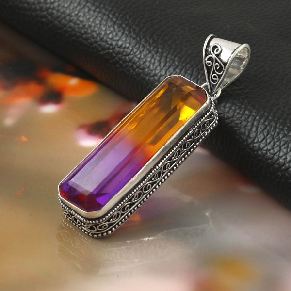 Bi-Color Watermelon Tourmaline Pendant  Handmade Pendant Gemstone Pendant  925 Sterling Silver Pendant  Gift For Her / Him  Anniversary Gift