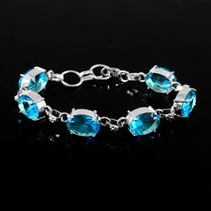 Topaz Bracelet, Handmade Bracelet, Gemstone Bracelet, 925 Sterling Silver Bracelet, Gift For Her/Him, Birthday Gift, Adjustable Bracelet