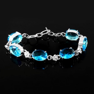 Topaz Bracelet, Handmade Bracelet, Gemstone Bracelet, 925 Sterling Silver Bracelet, Gift For Her/Him, Birthday Gift, Adjustable Bracelet