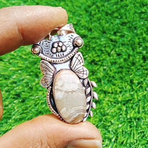 Picture jasper pendant,handmade pendant,necklace,925 sterling silver pendant, jasper jewelry gift for her,birthday gift