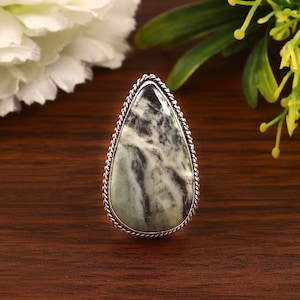 Jasper Ring,Statement Ring,Handmade Ring,Gamestone Ring,925 Sterling Silver Ring, Gift For Her,Women Jewelry,Christmas Gift