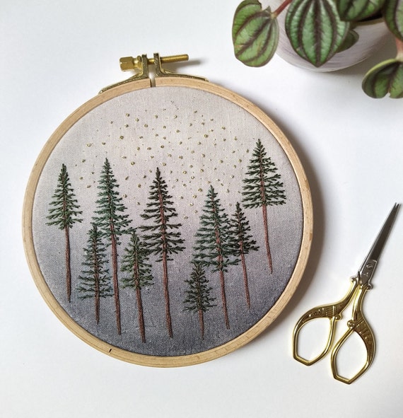 Tree magic embroidered hanging