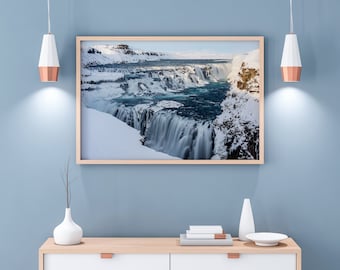 Photograph of the Gulfoss waterfall in Iceland