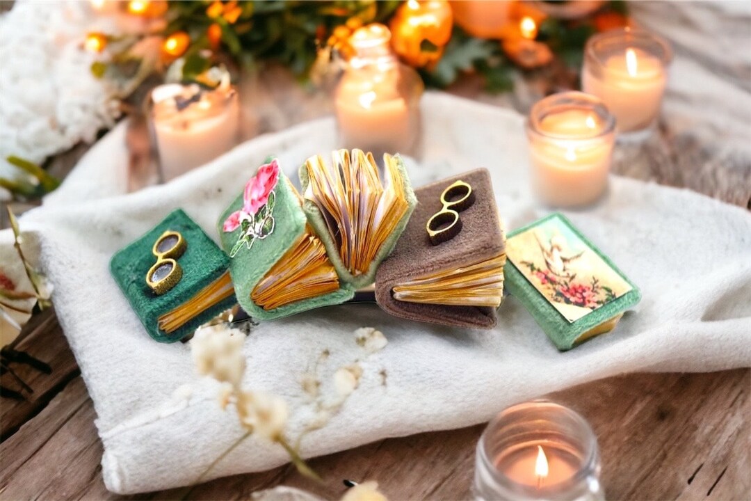 Back to School Tiny Books Hair Accessory, Miniature Books, Gift for ...
