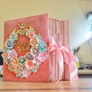 baby photo album, baby girl photo album, baby girl scrapbook, baby memory book, Baby Girl Photo Album, Personalized Baby Book
