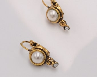 Boucles d'oreilles en or perlé | Boucles d'oreilles faites main Boucles d'oreilles vintage Boucles d'oreilles Art nouveau Boucles d'oreilles victoriennes Boucles d'oreilles Art déco Boucles d'oreilles mariée