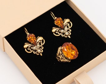 Handmade Ring Vintage Ring Art Nouveau Jewellery Victorian Jewellery Art Deco Ring Baroque Jewellery Cameo Ring Topaz Ring Cameo Gold Ring