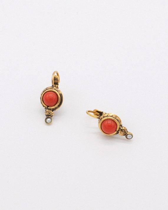Art Decò Style Coral Earrings - The Coral Jewelry Sorrento