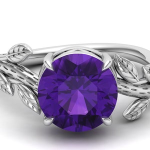 AAA amethyst gemstone 925 sterling silver ring,Engagement ring,Wedding ring,February birthstone ring,Promise ring,Purple gemstone ring