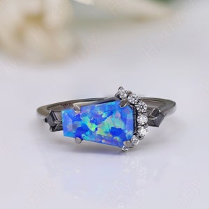 3.50ct blue green fire opal gemstone black rhodium plated 925 silver engagement wedding bridal rings art deco statement ring promise ring