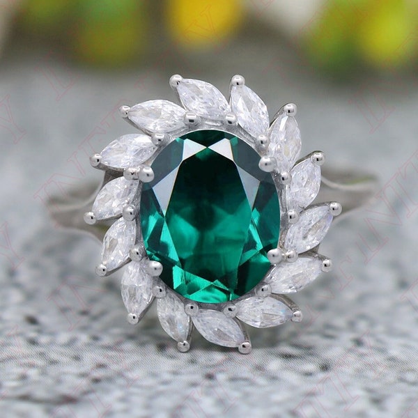 Green Stone Ring Etsy