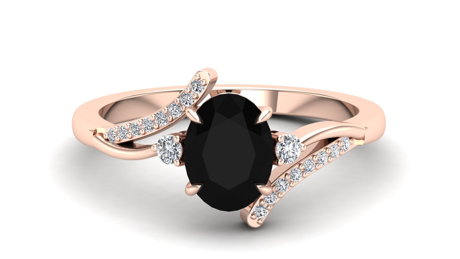 1.46 ct. Black Onyx Wedding Bridal Ring Vintage Art Deco Etsy