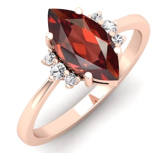 1.90ct AAA red garnet gemstone 14KT rose gold bridal ring engagement ring wedding band anniversary ring january birthstone solitaire ring